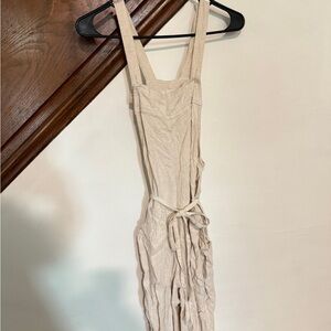 Universal Thread Cream Jumpsuit with Tie Waist